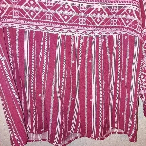 Savanna Jane Mauve The Olsen Top Boho Western Style Size Small - Picture 5 of 6
